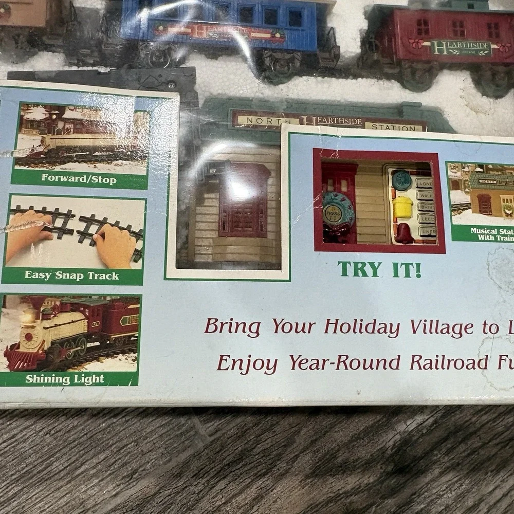 Vtg New Bright Hearthside Village Holiday Christmas Train No. 173 1994 Works